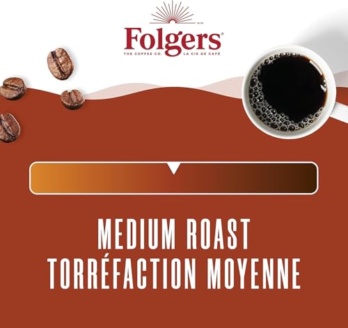 Folgers Classic Roast Medium Dark Roast, Ground Coffee, 816g Canister