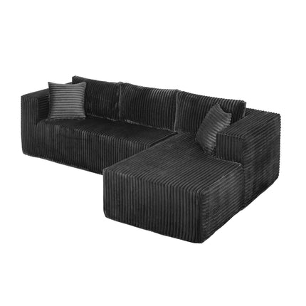 105 L-Shaped Modular Compression Sofa, Plush Upholstery, All-Foam Structure No Springs, Vacuum-Packed, Space-Saving For Living Room, Bedroom, Apartment  Left Chaise