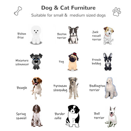 Wicker Dog House Raised Rattan Puppy Bed Cat Shelter for Indoor Outdoor Garden Patio Pet Sofa with Removable Cushion for Medium Sized Pet Brown