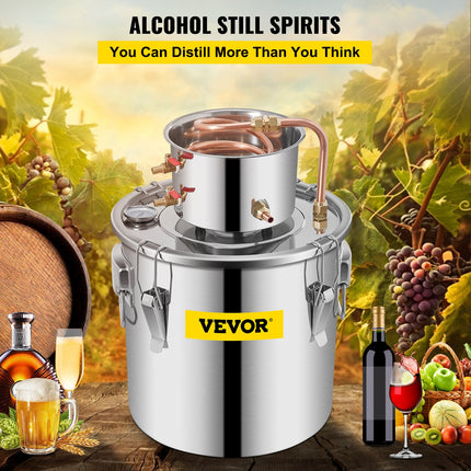 Moonshine Still 9.6Gal 38L, Distillery Kit With Circulating Pump, Alcohol Still Copper Tube, Whiskey Distilling Kit W/Build-In Thermometer, Whiskey Making Kit For DIY Alcohol, Stainless Steel