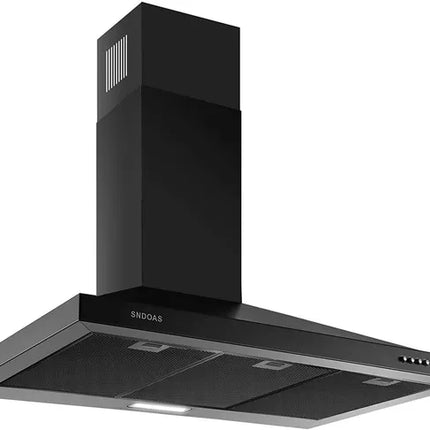 Range Hood 36 Inch Black Wall Mount Range Hood In Black Stainless Steel Kitchen Vent Hood