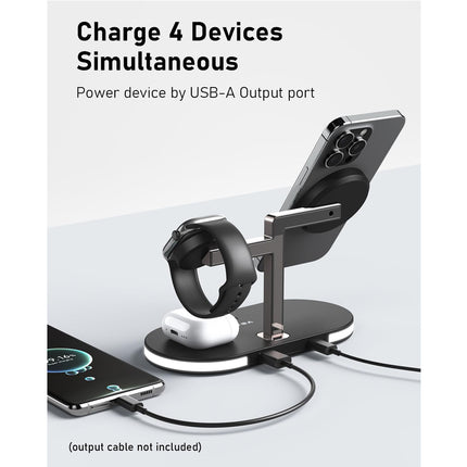 4 In 1 Aluminum Alloy Magnetic Wireless Charger Stand