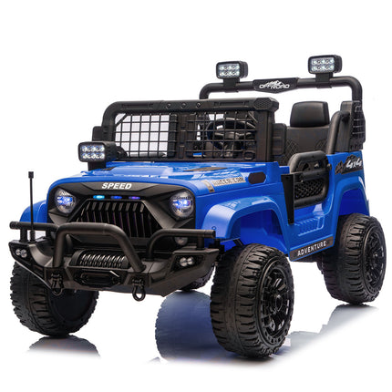 24V Two-seater Kids Ride On Electric Truck Car W Parents Control,2wd,Four-wheel Suspension, 8.66in Ground Clearance, LED & Searchlights, Bluetooth, Music, Provide 3.11-4.97MPH Speed For Kids  Aged 2-6