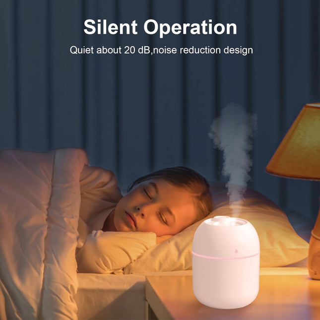 Portable Mini  Humidifier, 220ml,Small Cool Mist Humidifier, USB Personal Desktop Humidifier For Bedroom Travel Office Home Random Colors
