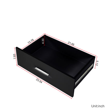 Black Particle Board With Triamcinol, Six Drawer Cabinet