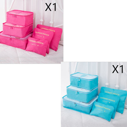 6 PCS Travel Storage Bag Set for Clothes Tidy Organizer