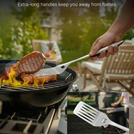 4PCS Grilling Tool Set BBQ Grill Accessories Stainless Steel Barbecue Utensil