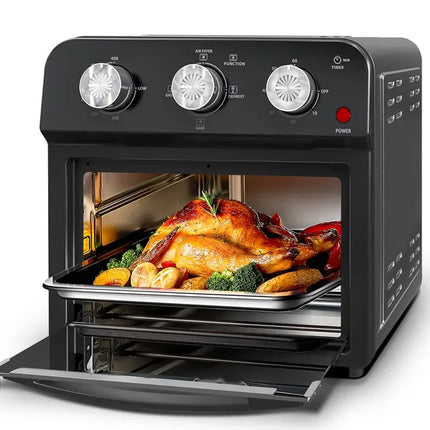 12-Liter Air Fryer With Advanced Multi-Function Cooking – Grill, Air Fry, Defrost, Bake, Presets For French Fries, Pizza, Chicken, Fish, And Toast, Dual Knob Control Oven