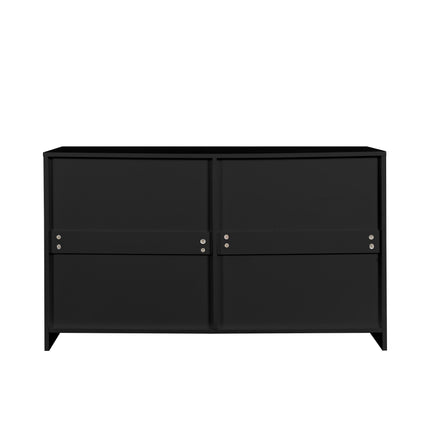 Black Particle Board With Triamcinol, Six Drawer Cabinet