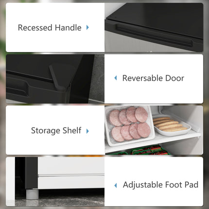 Upright Freezer, 3 Cu Ft Small Freezer with Reversible Single Door, Adjustable Thermostat for Home, Apartment, Silver