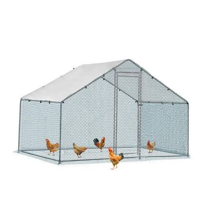 6.5 X 10 Ft Large Metal Chicken Coop, Walk-in Poultry Cage Chicken Hen Run House With Waterproof Cover, Rabbits Cats Dogs Farm Pen For Outdoor Backyard Farm Garden(SAME AS 61922992)