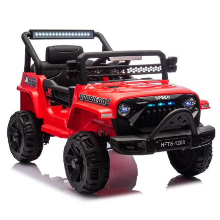 12V Kids Ride On Electric Truck Car WParents Control,2WD,Four-wheel Suspension,Early Education Function,Adjustable Volume,USB,MP3,Bluetooth,Microphone Jack,Power Display,LED Lights For Kids Aged 1-4.