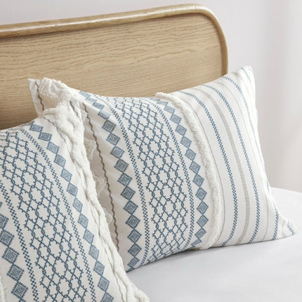 King Cal King Cotton Printed Duvet Cover Set With Chenille