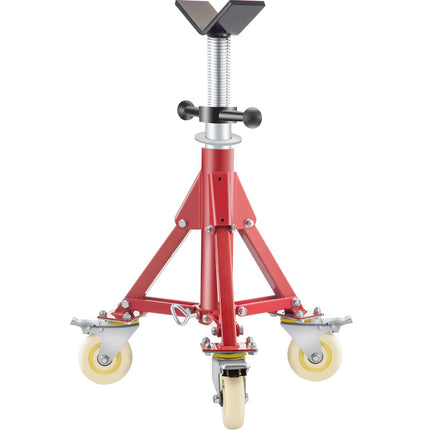 Pipe Stand, Pipe Jack Stand, V Head Pipe Stand Adjustable Height 20-37 Inch, Pipe Jack Stands With Casters 882 LB, Folding Portable Pipe Stands 1/8 To 12 Inch Pipe Supporting, Steel Jack Stand
