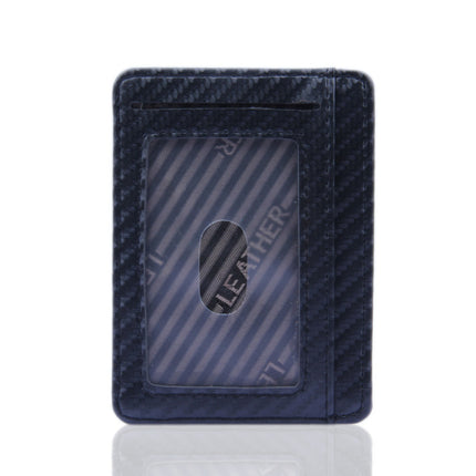 New Fashion Pu Leather Carbon Fiber Wallet Mini Slim Wallets Business Men Credit Card ID Holder with RFID Anti-chief Purse