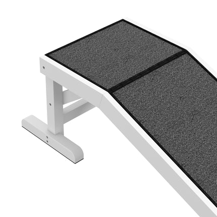 49" Pet Ramp for Dogs & Cats with Non-Slip Carpet, White