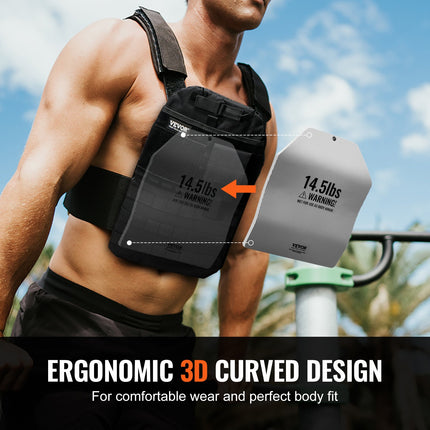 Curved Weight Vest Plates, 14.5 LB Pairs, Premium Steel Weighted Plates, Contoured Ergonomic Fit – WODs, Additional Weight For Weight Vests, For Strength Training, Running, Heavy Workouts
