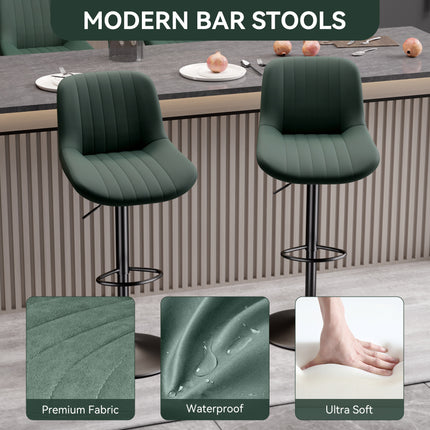 Bar Stools, Adjustable Modern Swivel Bar Stools With Backs, Counter Height Performance Fabric Island Chairs For Home Kitchen
