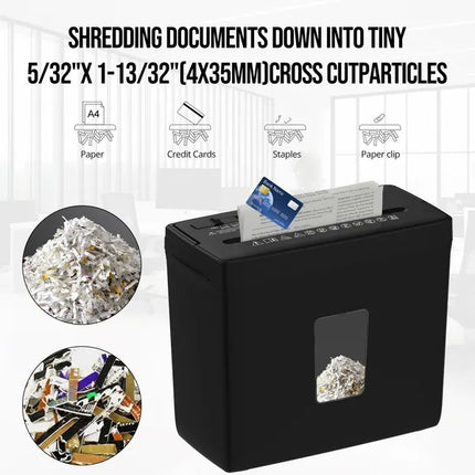 Paper Shredder For Home Use,5 Sheets Small Crosscut Paper Shredder,P-4 Security Level With 2.38-Gallon Basket, 4-Mode Design-Durable & Fast And Jam Proof For Home Office Utilization