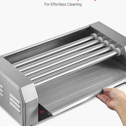 Electric 12 Hot Dog 5 Roller Commercial Sausage Grill Cooker Machine 750W