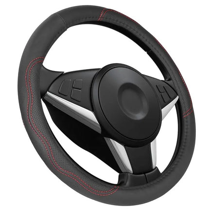 Steering Wheel Cover 14.5in-15in Diameter Universal Fiber Leather Car