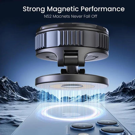 Newly Upgraded Retractable Car Mobile Phone Holder 360 Magnetic Vacuum Suction Cup One-click Safety Lock Ultra-compact Design