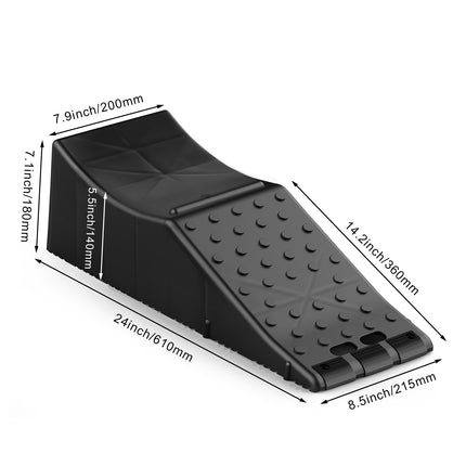 VEVOR Car Service Ramp, 20000 Lbs 10 Ton Loading Capacity, Lift Car Ramp, Low Profile Plastic Tire Ramp, Heavy Duty Truck Ramp For Oil Changes Wheels, Lift Vehicle Maintenance,