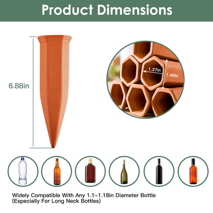 10Pack Plant Watering Spikes Terracotta Automatic Watering Devices With Slow Release Control Plant Waterer Self Watering Stakes For Indoor Outdoor Plants
