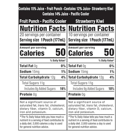 Capri Sun Fruit Punch, Strawberry Kiwi and Pacific Cooler Flavored Juice Drink Blend Variety Pack, 30 ct Box, 6 fl oz Pouches