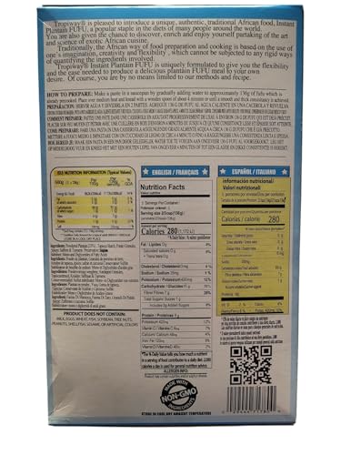 Tropiway Instant Plantain fufu Autentic 24 oz, (680g)