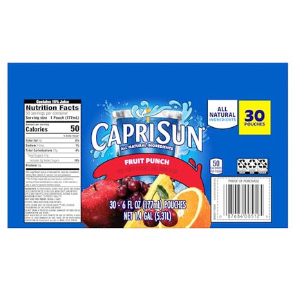Capri Sun Fruit Punch Naturally Flavored Kids Juice Drink Blend