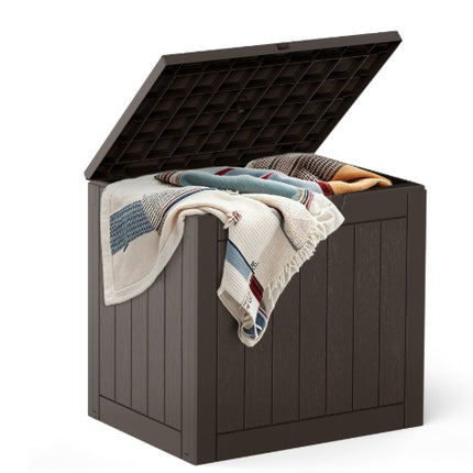 Deck Box With 31 Gallon Capacity, Weatherproof Resin Lockable Outdoor Storage For Secure Package Deliveries And Indoor Storage In Garden Or Patio