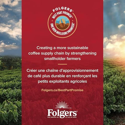 Folgers Classic Roast Medium Dark Roast, Ground Coffee, 816g Canister