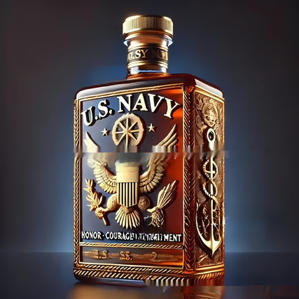 US Military Veterans Salute Whiskey Bottle