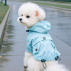 Sky Blue Hooded Raincoat / XS