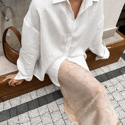 Women's Solid Color Casual Long Sleeves Cardigan Coat Blouse