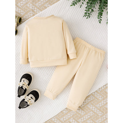 Baby Girls 2Pcs Christmas Outfits MERRY Christmas Letter Print Round Neck Long Sleeve Sweatshirt & Pants Set