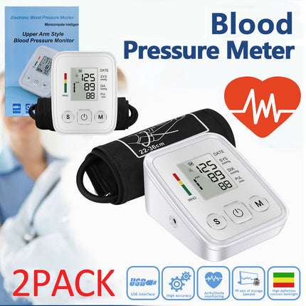 Digital Blood Pressure Monitor Automatic Cuff BP Heart Rate Machine Pulse Meter