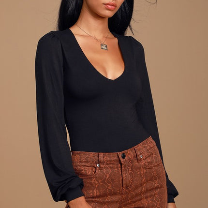 V-neck Balloon Sleeve Tights