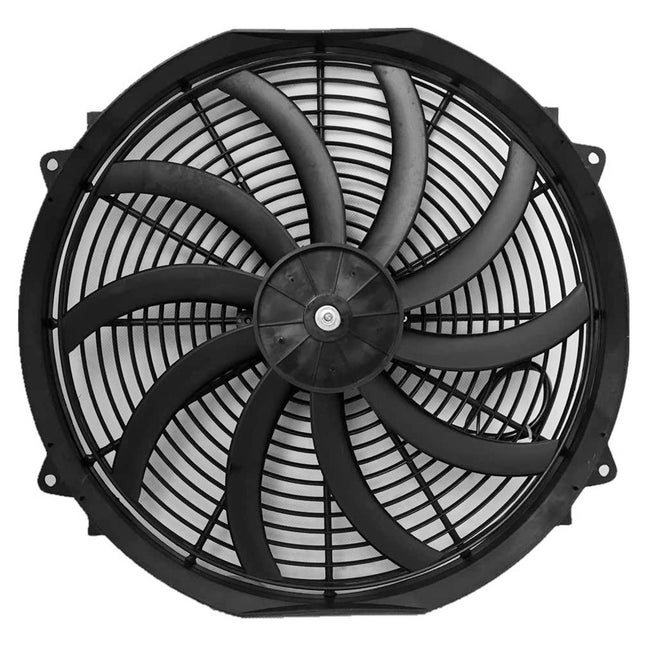16 Inch Electric Radiator Cooling Fan 12V 120W 10 Blades Car Thermostat Kit With Mounting Kit