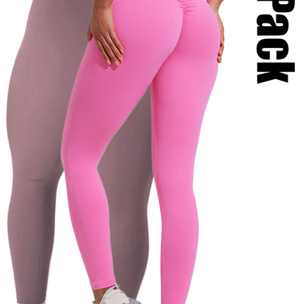 2 Pack High Waisted Leggings For Women-Soft Athletic Tummy Control Pants For Running Yoga Workout