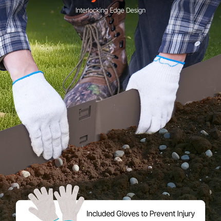 Steel Landscape Edging 5 Packs 39x3in Rust-Resistant Garden Edging Border Brown