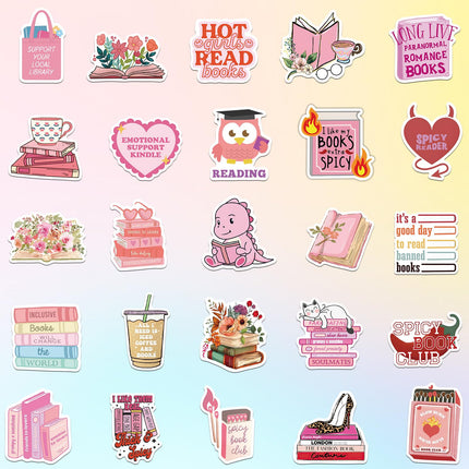 Book Stickers For Kindle, Romance Book Stickers, Aesthetic Bookish Stickers For Adults, Vinyl Decals For Laptops, Water Bottles, Booktok Book Lovers Gifts Scrapbooking Stickers,Amazon Is Banned