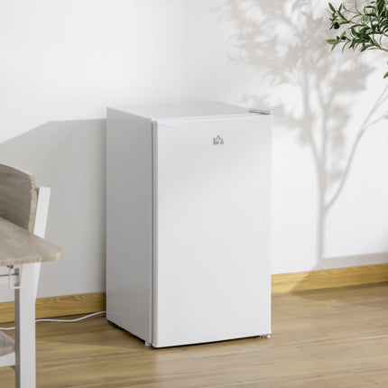Mini Fridge with Freezer, 3.2Cu.Ft Compact Refrigerator with Adjustable Shelf, Mechanical Thermostat and Reversible Door for Bedroom, Dorm, White
