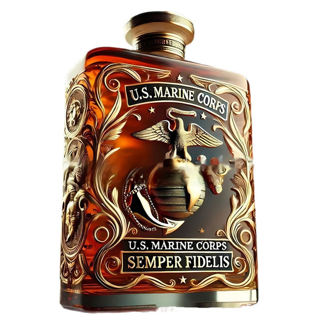 US Military Veterans Salute Whiskey Bottle