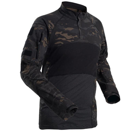 Tactical Shirt Long Sleeve Top Camo Airsoft Outdoor Sports Combat Shirt