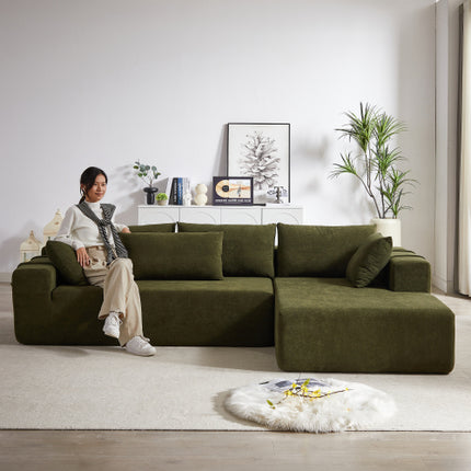 Modern Chenille Upholstered Sectional Sofa Couch Set,Modular 108 L Shaped Sectional Living Room Sofa Set With 6 Pillows,Free Combination Sofa Couch For Living Room,Bedroom