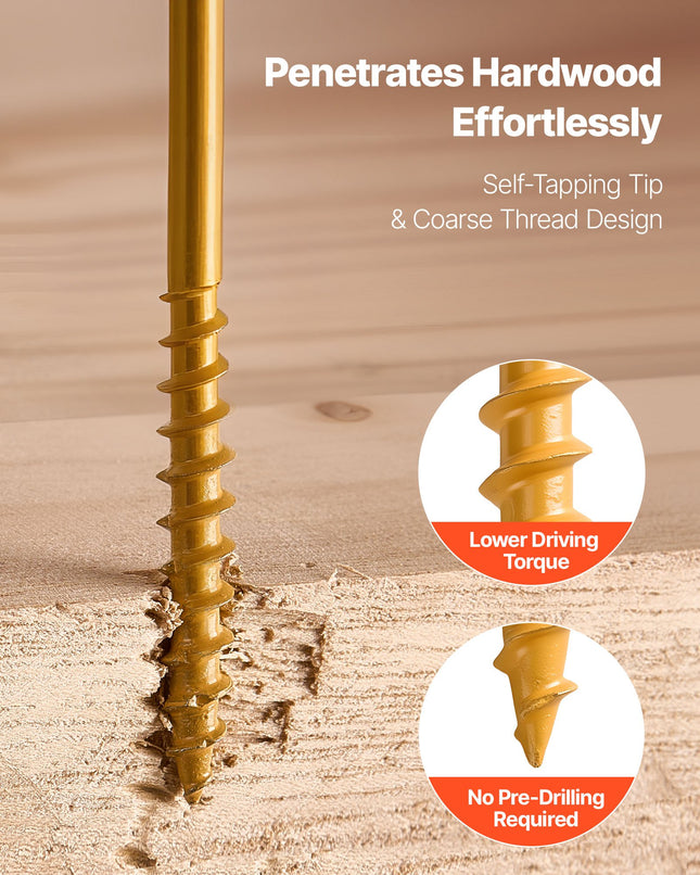 Wood Screws Anti-Rust 2-Inch Outdoor Deck Screws 350PCS T25 Torx Star Drive