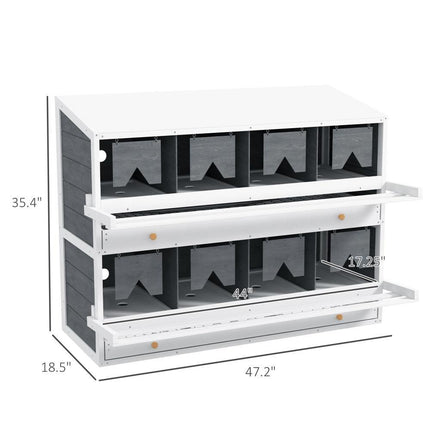 Chicken Nesting Box, 8 Compartment Wood Laying Boxes For Chicken Coop