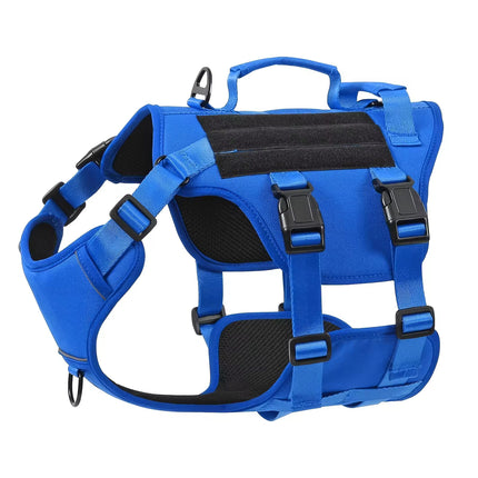 Heat-resistant Durable Nylon Tactical Service Dog Harness, Adjustable No-pull Reflective Vest With Dual Handles For Large Dogs